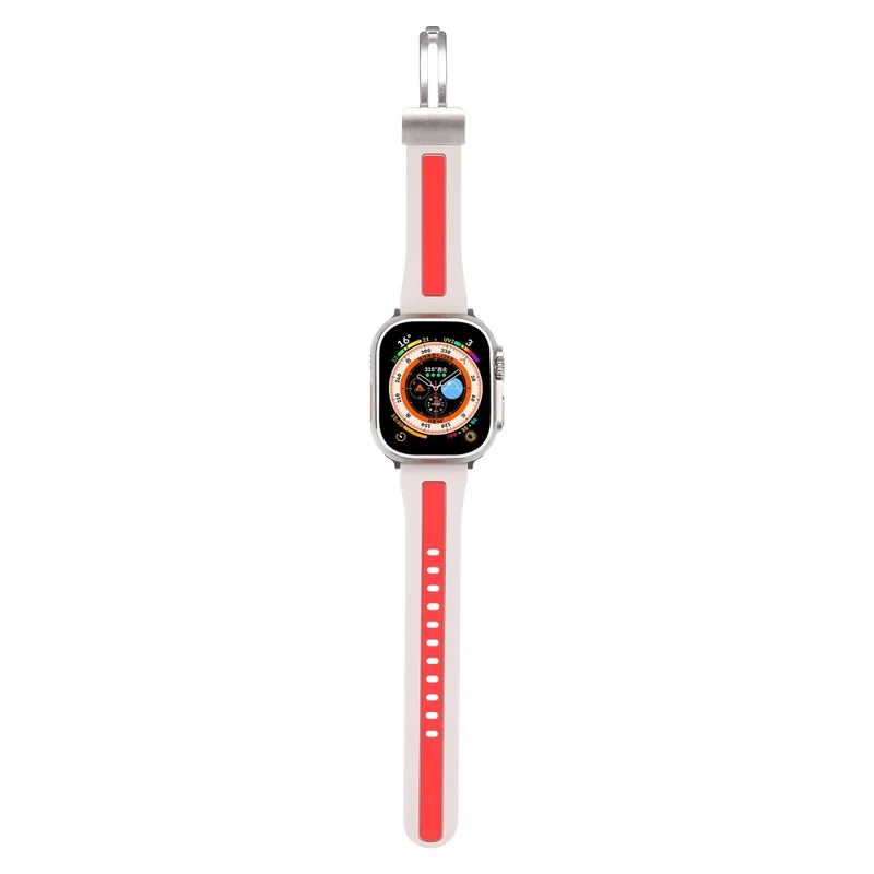 Apple Watch Series 9 41mm bi-color silicone strap - Red / Black
