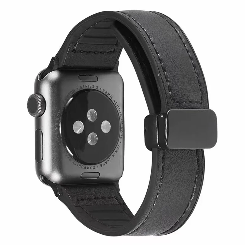 Apple Watch Series 9 41mm leather and silicone strap