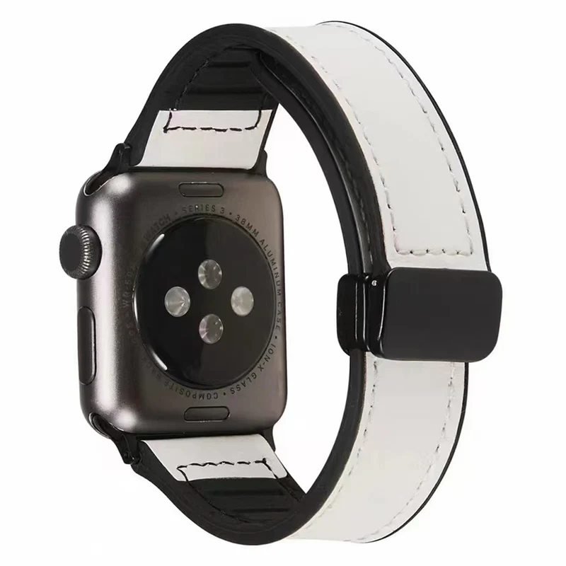 Apple Watch Series 9 41mm leather and silicone strap
