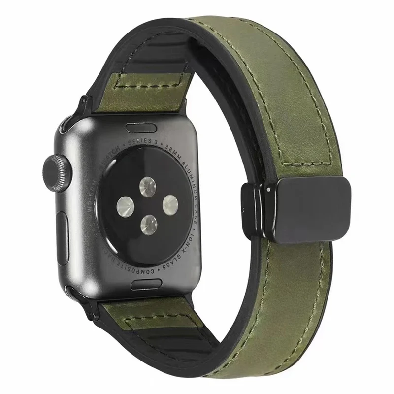 Apple Watch Series 9 41mm leather and silicone strap