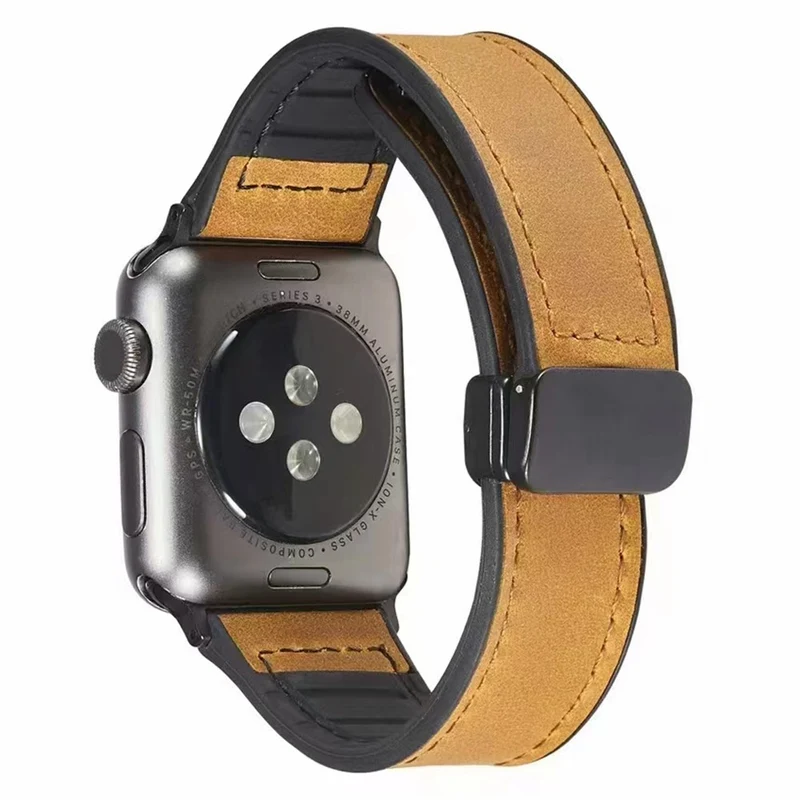 Apple Watch Series 9 41mm leather and silicone strap
