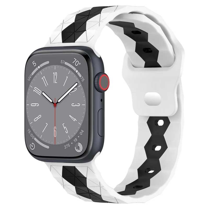 Apple Watch Series 9 45mm / Ultra 2 football pattern silicone strap - Black +Lime
