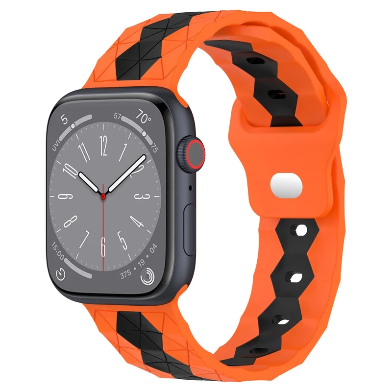 Apple Watch Series 9 45mm / Ultra 2 football pattern silicone strap - Black +Lime