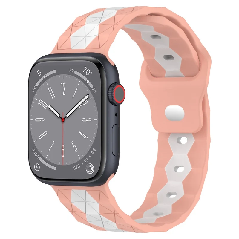 Apple Watch Series 9 45mm / Ultra 2 football pattern silicone strap - Black +Lime