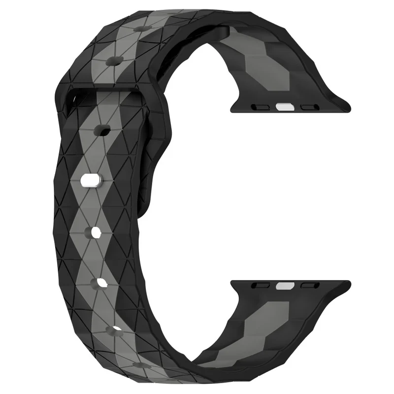 Apple Watch Series 9 41mm football pattern silicone strap - Black+Lime
