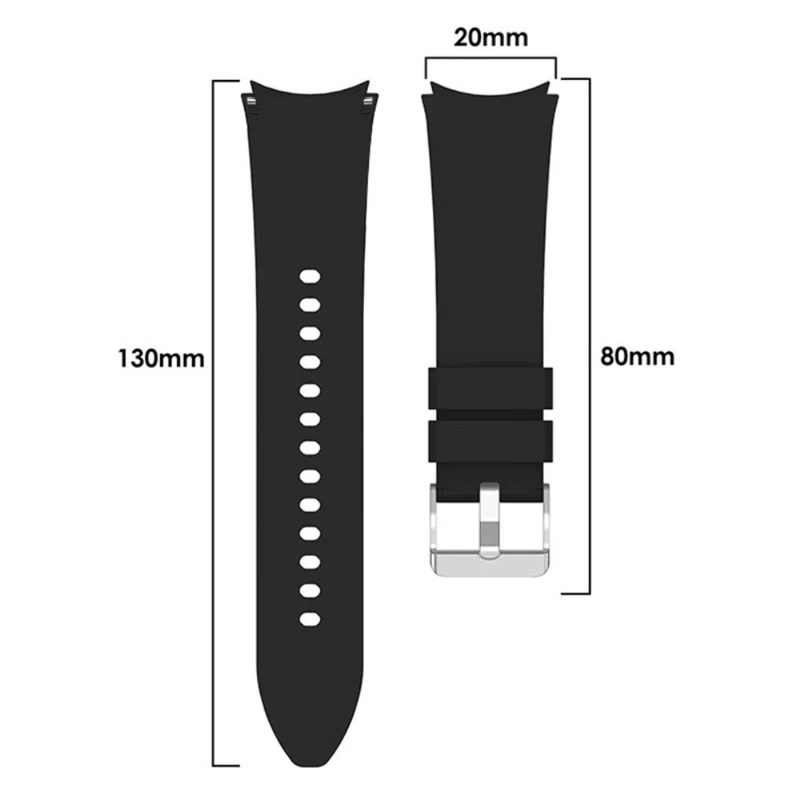 Silicone strap with silver buckle for Samsung Galaxy Watch 6 / 4 / 3 (41mm)