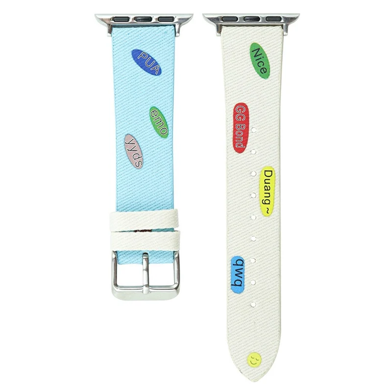 Apple Watch Series 9 41mm cute words nylon strap - Black / Pink