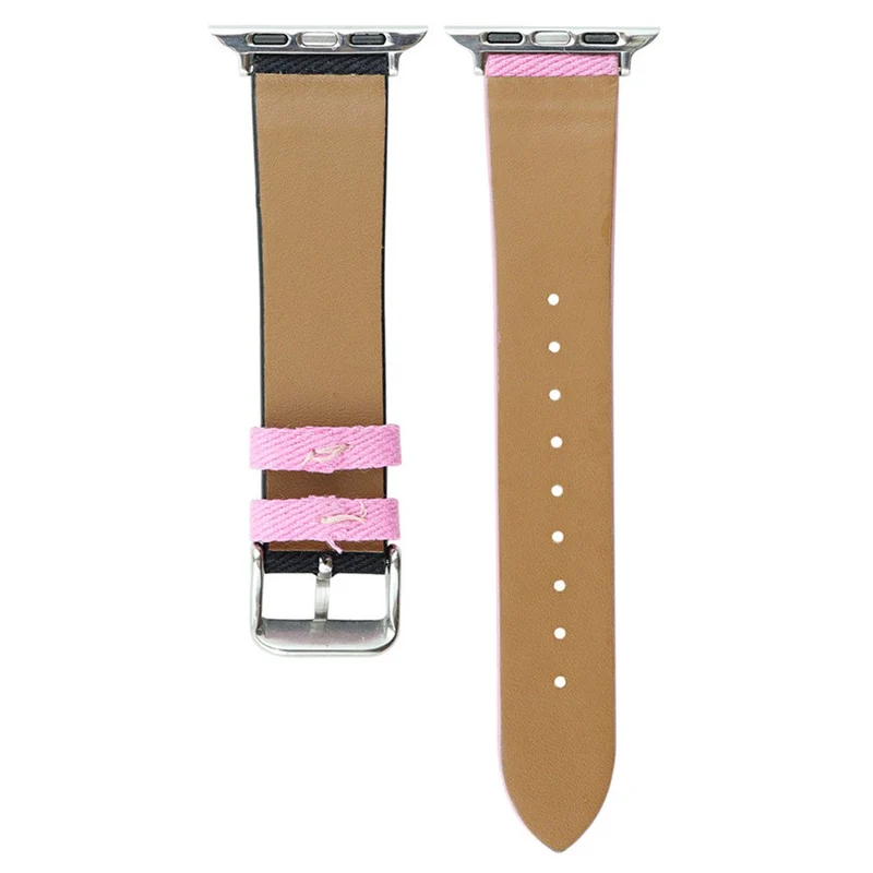 Apple Watch Series 9 41mm cute words nylon strap - Black / Pink