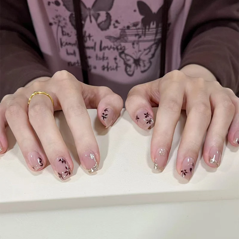 Elegantes Glitter-Akzent Press-On Nagelset