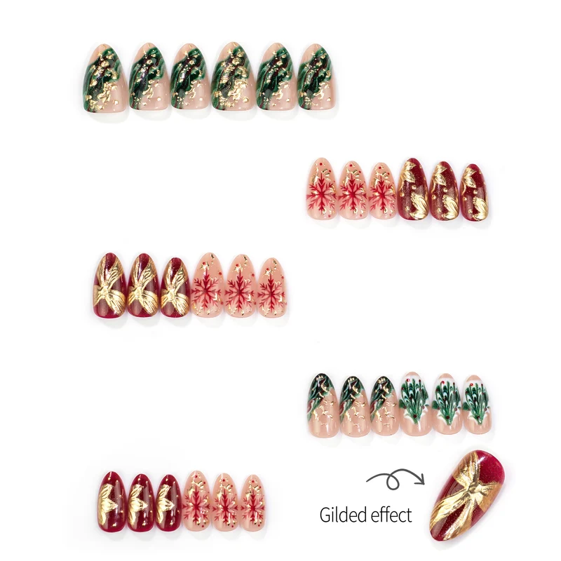 Festliche Weihnachts-Themen Druck-Nagelkunst