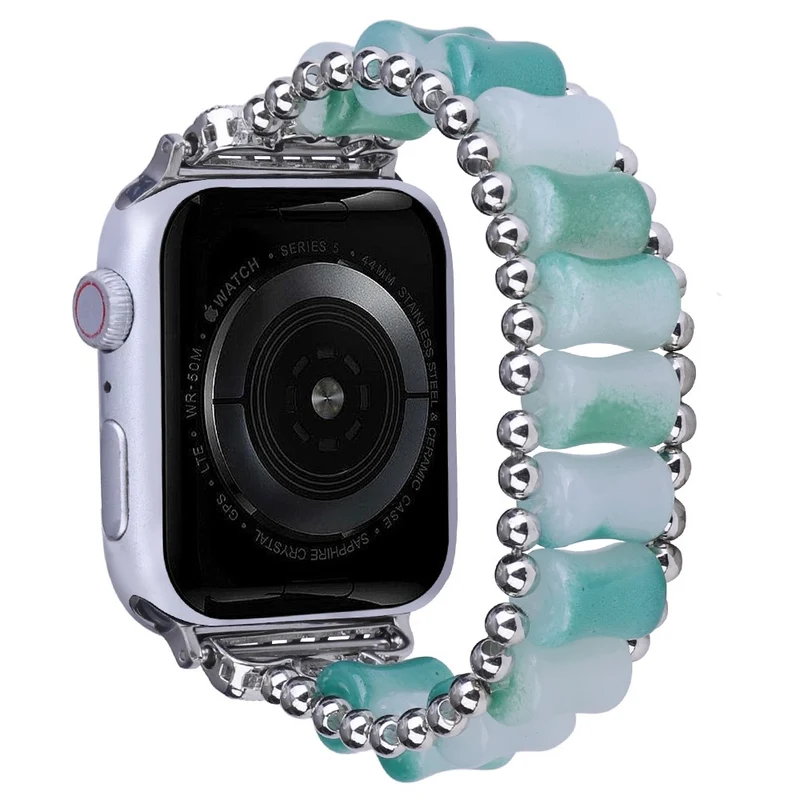 Apple Watch Series 8 (45mm) / Watch Ultra resin bamboo style strap - Grass Green