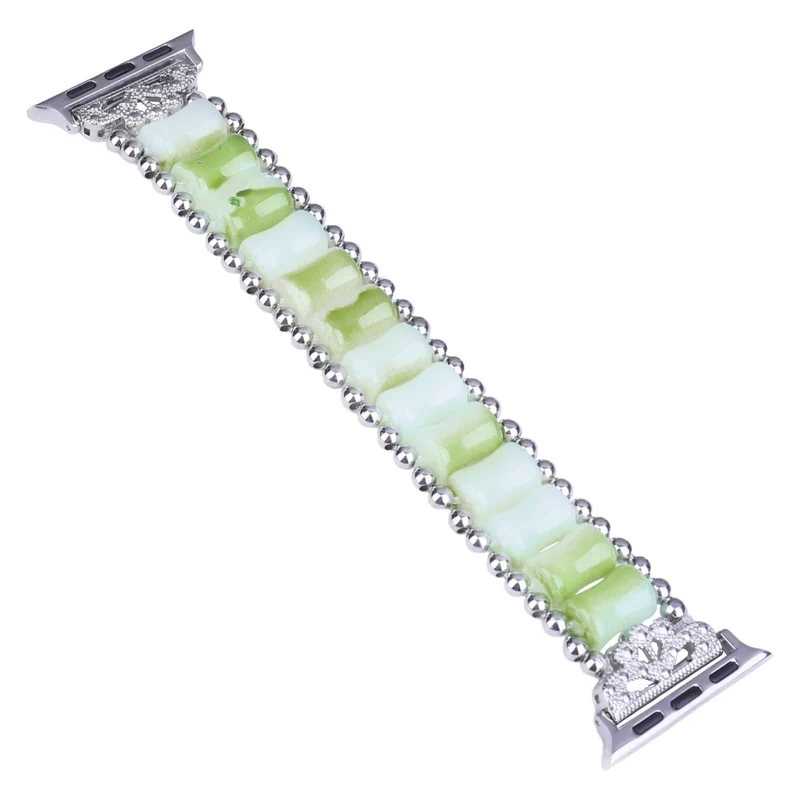 Apple Watch Series 8 (45mm) / Watch Ultra resin bamboo style strap - Grass Green