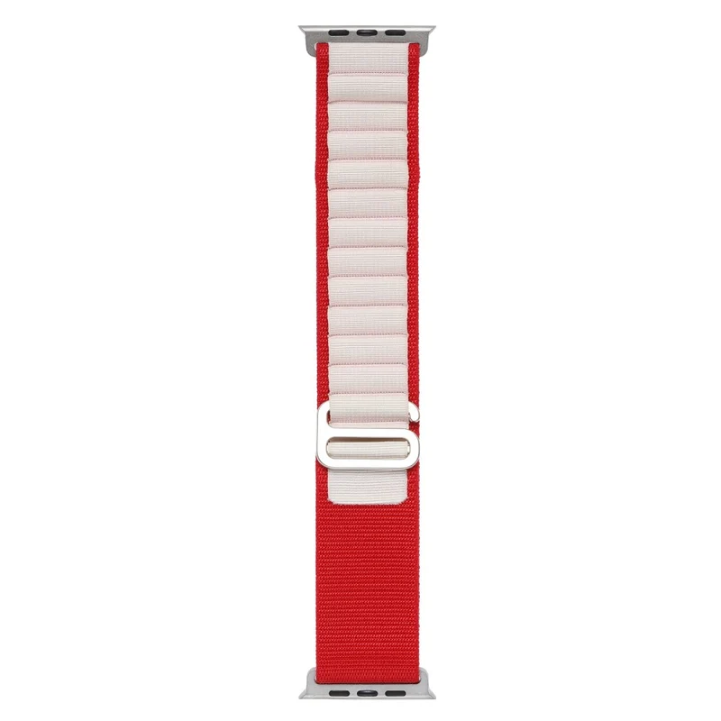 Apple Watch Series 8 (41mm) nylon loop strap with metal connector - Red / White