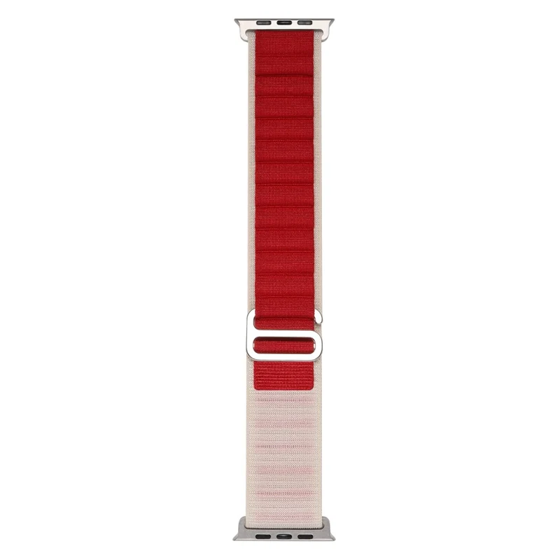Apple Watch Series 8 (41mm) nylon loop strap with metal connector - Red / White