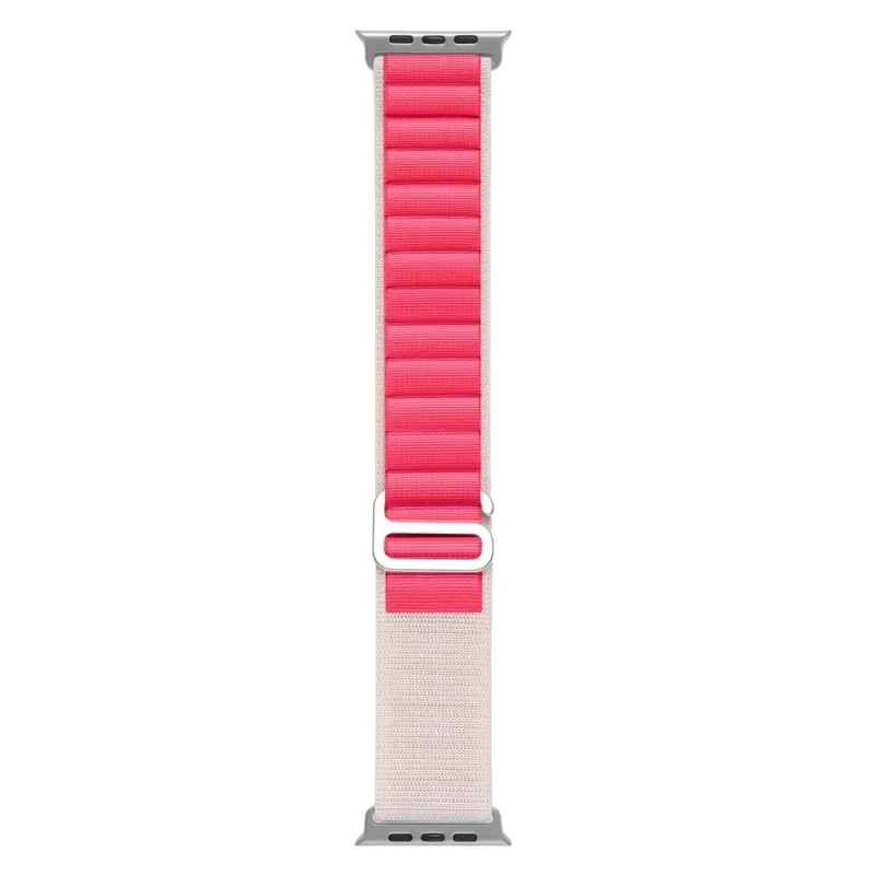 Apple Watch Series 8 (41mm) nylon loop strap with metal connector - Red / White