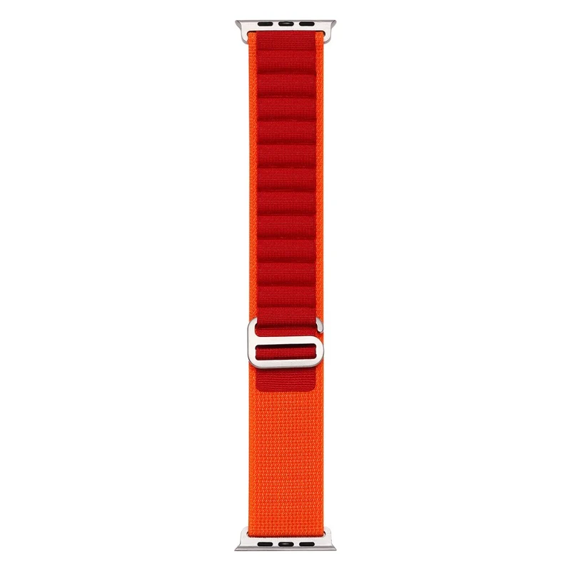 Apple Watch Series 8 (41mm) nylon loop strap with metal connector - Red / White