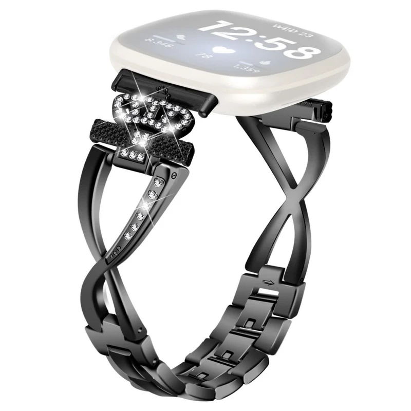 Fitbit Sense 2 / Versa 4 crown rhinestone décor alloy strap