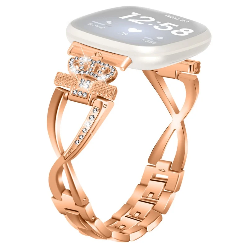 Fitbit Sense 2 / Versa 4 crown rhinestone décor alloy strap