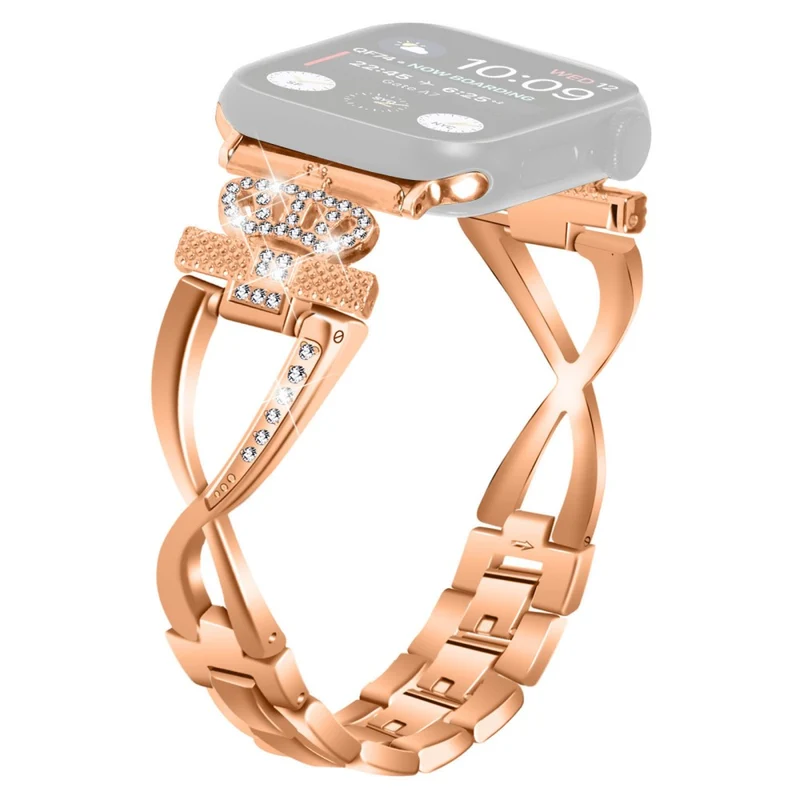 Apple Watch Series 9 41mm crown rhinestone décor alloy strap