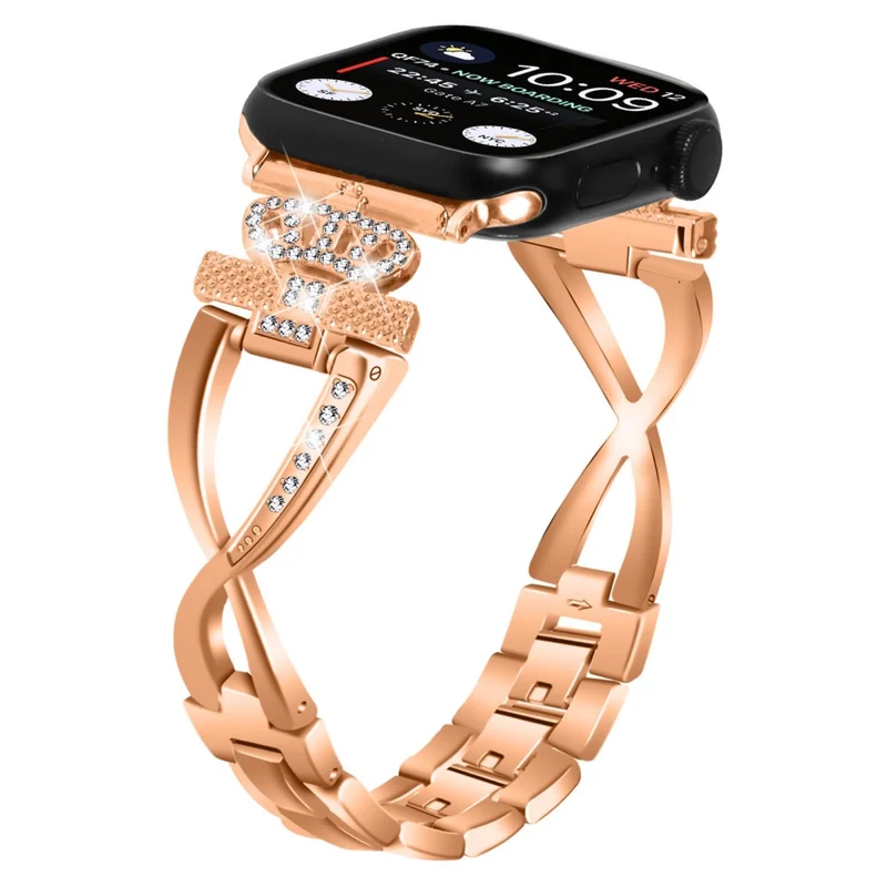 Apple Watch Series 9 41mm crown rhinestone décor alloy strap