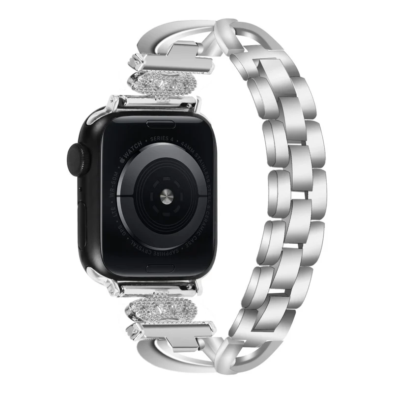 Apple Watch Series 9 45mm / Ultra 2 crown rhinestone décor alloy strap