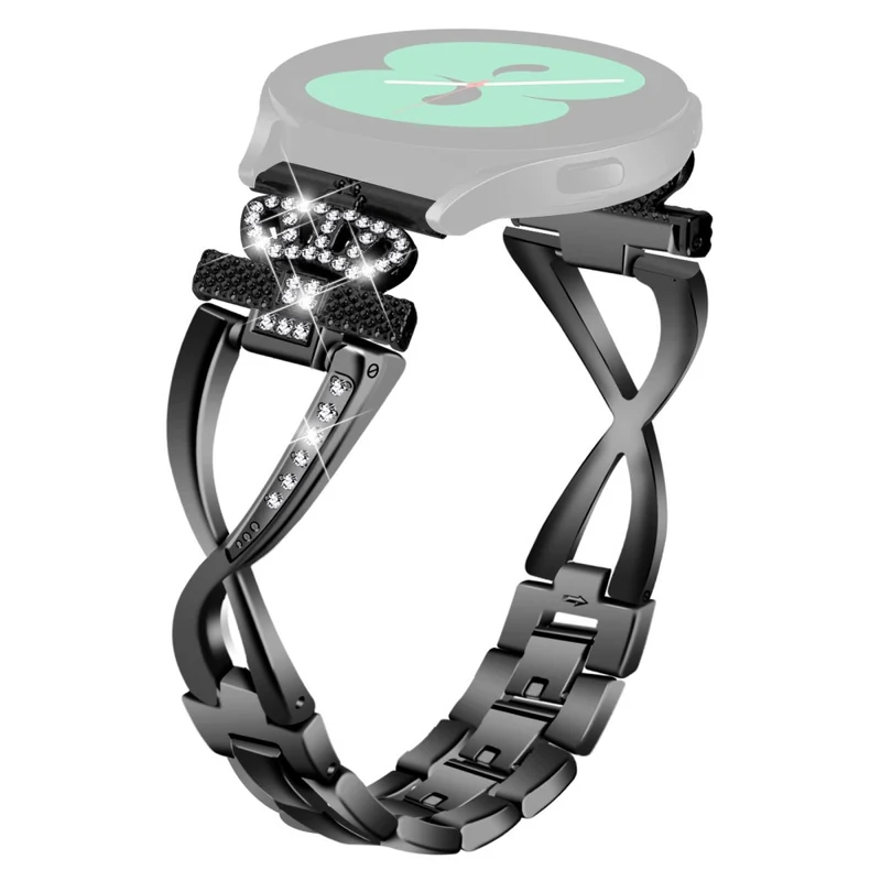 20mm Samsung Galaxy Watch 4 crown rhinestone décor alloy strap
