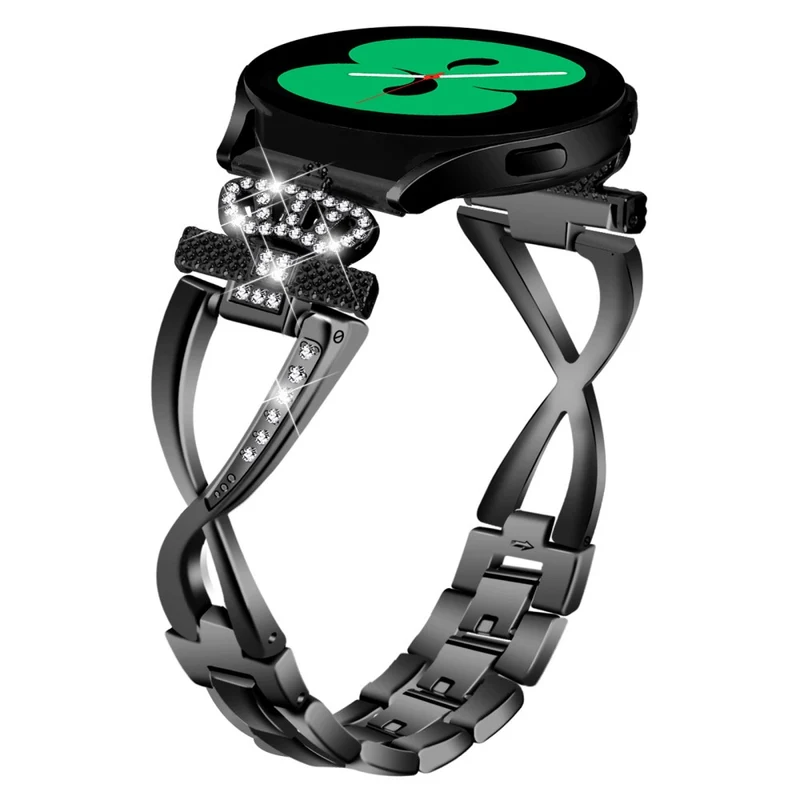 20mm Samsung Galaxy Watch 4 crown rhinestone décor alloy strap