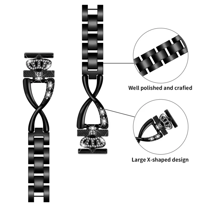 20mm Amazfit Cheetah Pro crown rhinestone décor alloy strap
