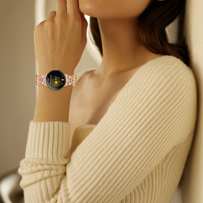 Google Pixel Watch crown adorned rhinestone alloy strap