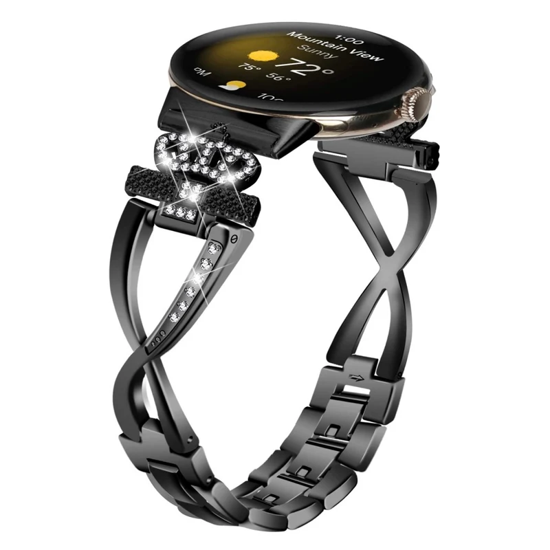 Google Pixel Watch crown adorned rhinestone alloy strap
