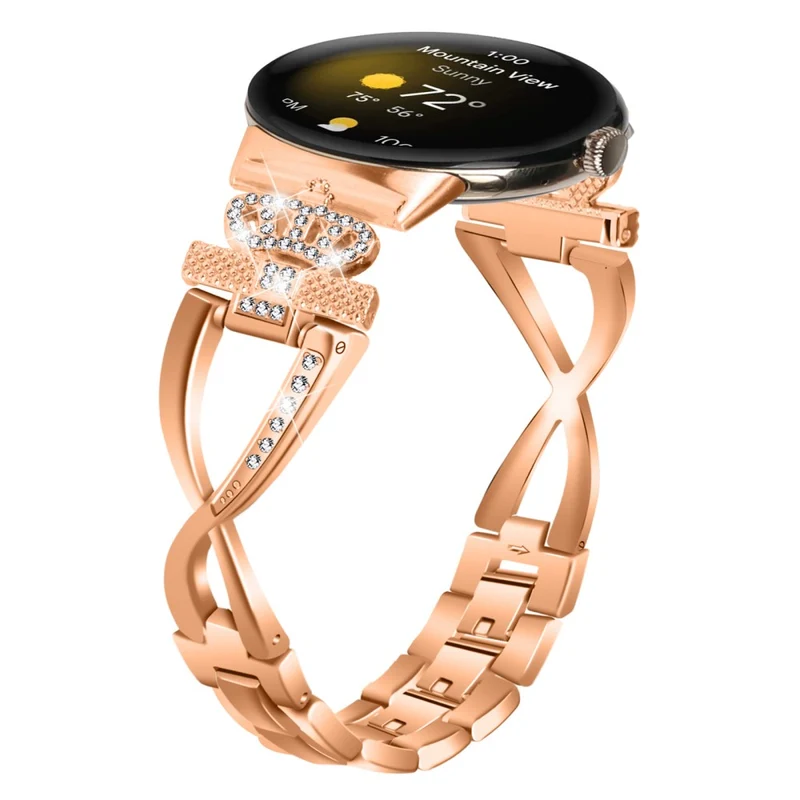 Google Pixel Watch crown adorned rhinestone alloy strap