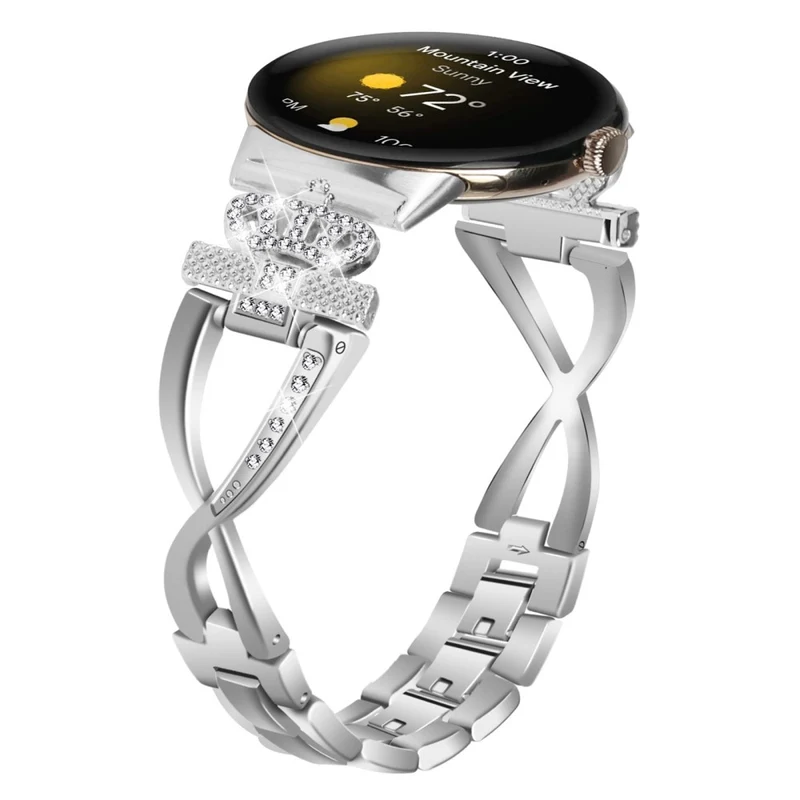 Google Pixel Watch crown adorned rhinestone alloy strap