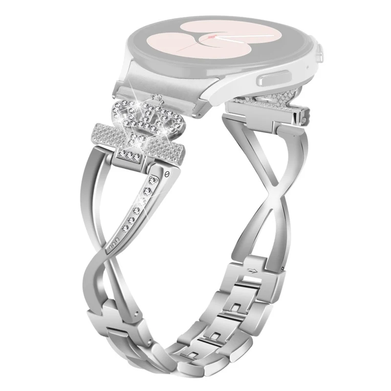 20mm Samsung Galaxy Watch 5 / 4 X-Shape in crown rhinestone décor alloy strap
