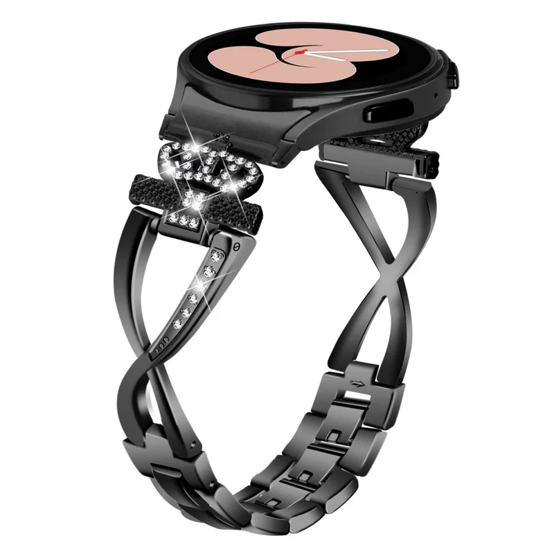 20mm Samsung Galaxy Watch 5 / 4 X-Shape in crown rhinestone décor alloy strap