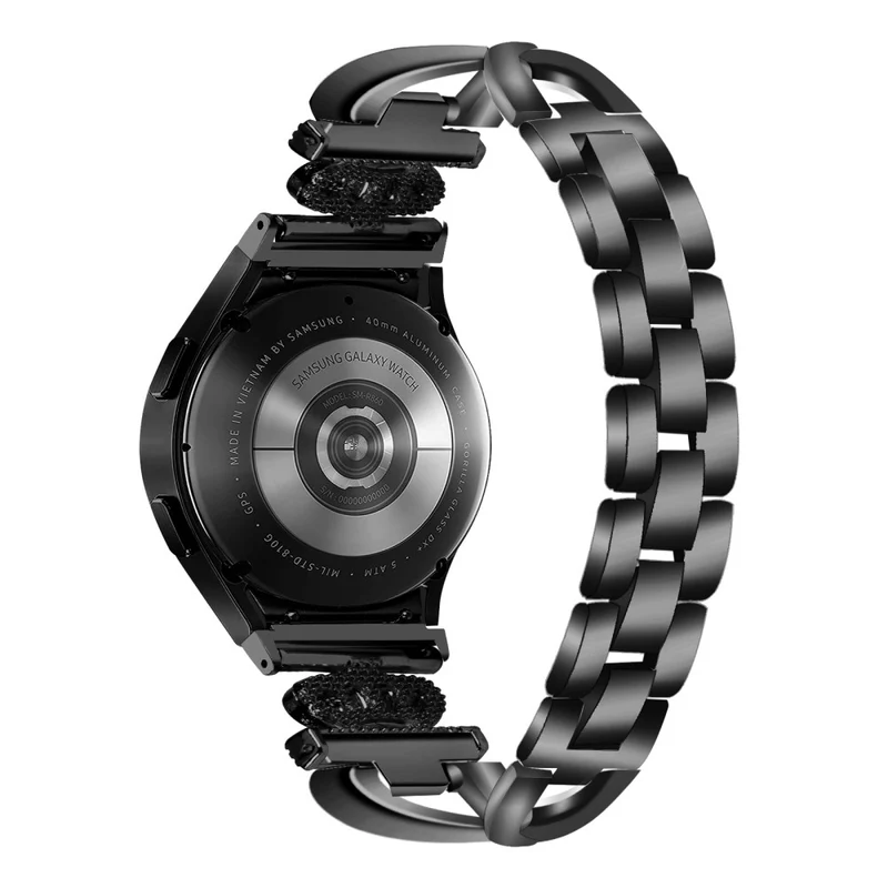 20mm Samsung Galaxy Watch 5 / 4 X-Shape in crown rhinestone décor alloy strap