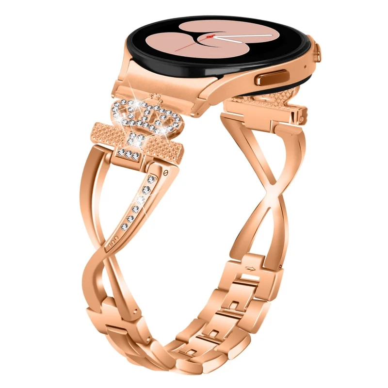 20mm Samsung Galaxy Watch 5 / 4 X-Shape in crown rhinestone décor alloy strap