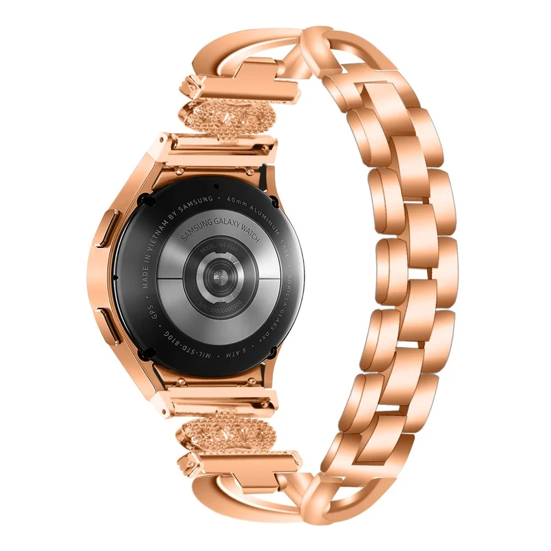 20mm Samsung Galaxy Watch 5 / 4 X-Shape in crown rhinestone décor alloy strap