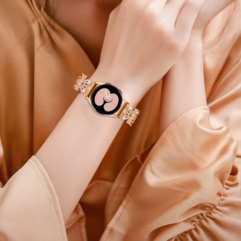 20mm Samsung Galaxy Watch 5 / 4 X-Shape in crown rhinestone décor alloy strap