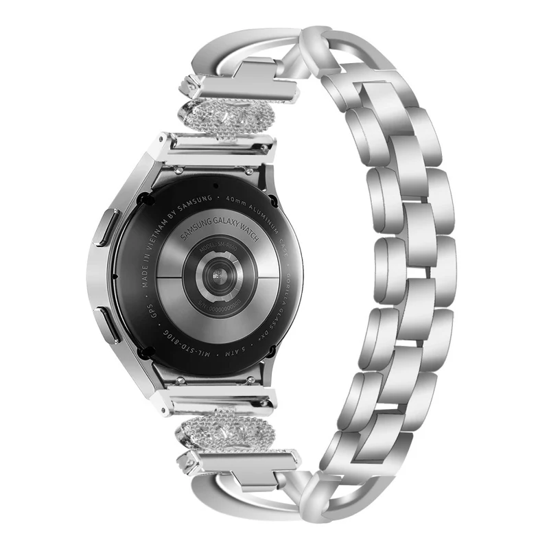 20mm Samsung Galaxy Watch 5 / 4 X-Shape in crown rhinestone décor alloy strap