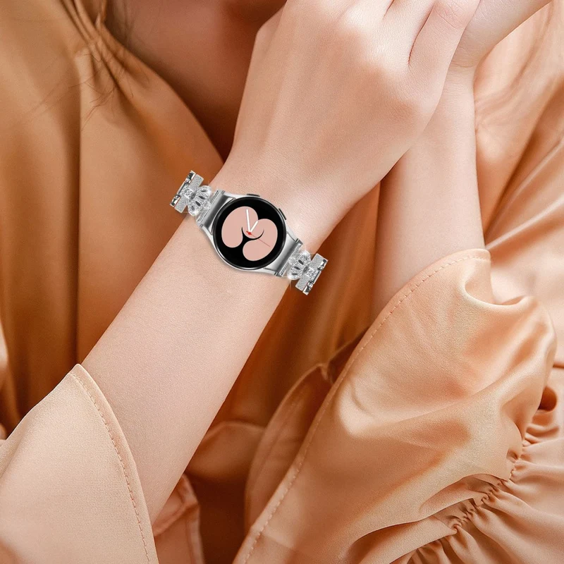 20mm Samsung Galaxy Watch 5 / 4 X-Shape in crown rhinestone décor alloy strap