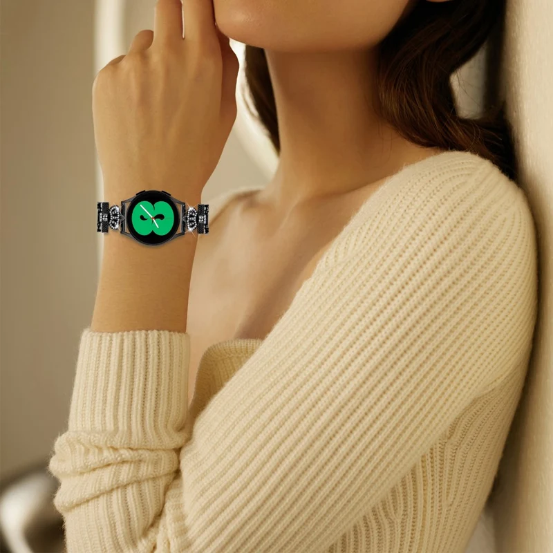 20mm Samsung Galaxy Watch 6 (44mm) / (40mm) X-Shape in crown rhinestone décor alloy strap