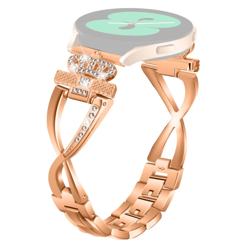 20mm Samsung Galaxy Watch 6 (44mm) / (40mm) X-Shape in crown rhinestone décor alloy strap