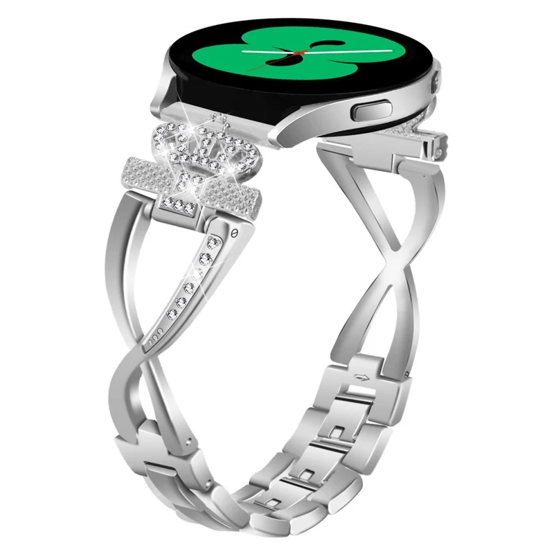20mm Samsung Galaxy Watch 6 (44mm) / (40mm) X-Shape in crown rhinestone décor alloy strap