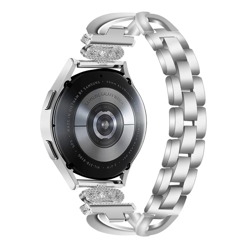 20mm Samsung Galaxy Watch 6 (44mm) / (40mm) X-Shape in crown rhinestone décor alloy strap