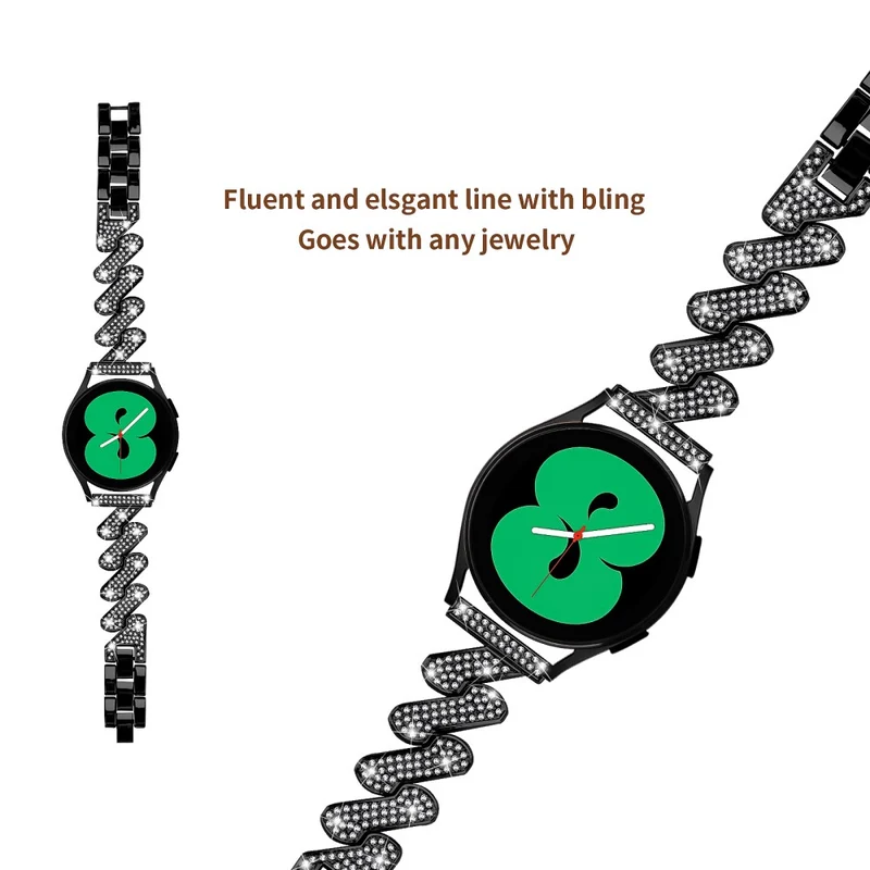 20mm Samsung Galaxy Watch Active 2 / Active rhinestone luxury décor metal strap