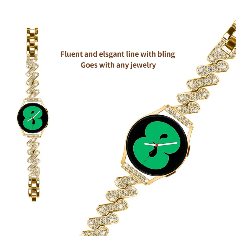 20mm Samsung Galaxy Watch Active 2 / Active rhinestone luxury décor metal strap