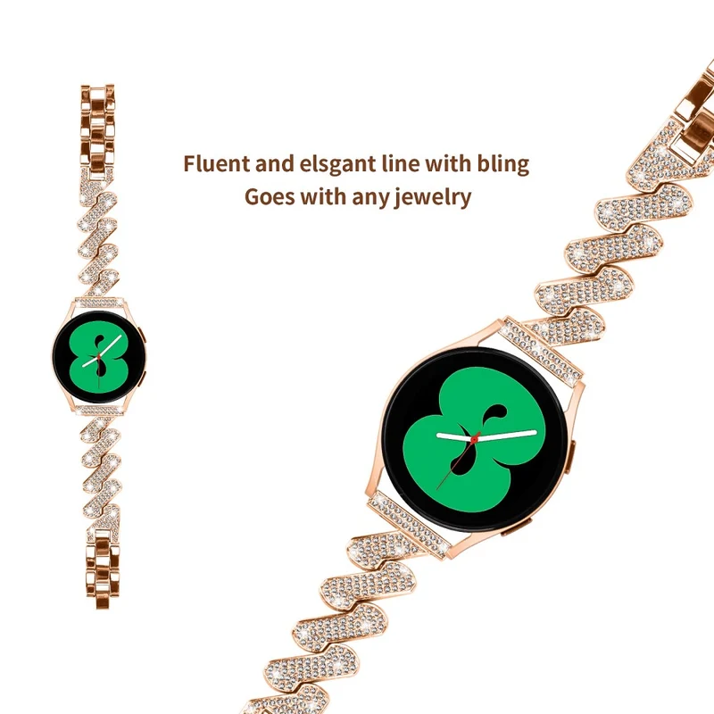 20mm Samsung Galaxy Watch Active 2 / Active rhinestone luxury décor metal strap