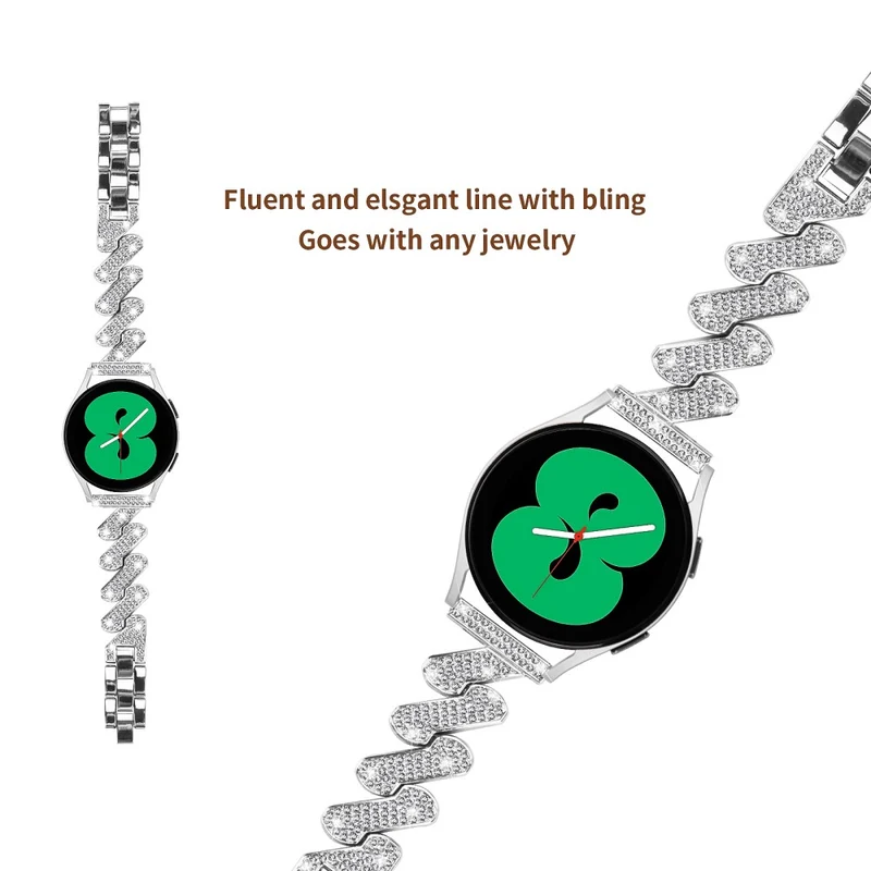 20mm Samsung Galaxy Watch Active 2 / Active rhinestone luxury décor metal strap