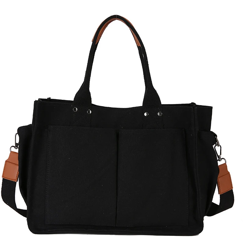 Multi-Taschen-Leinen-Tote-Bag