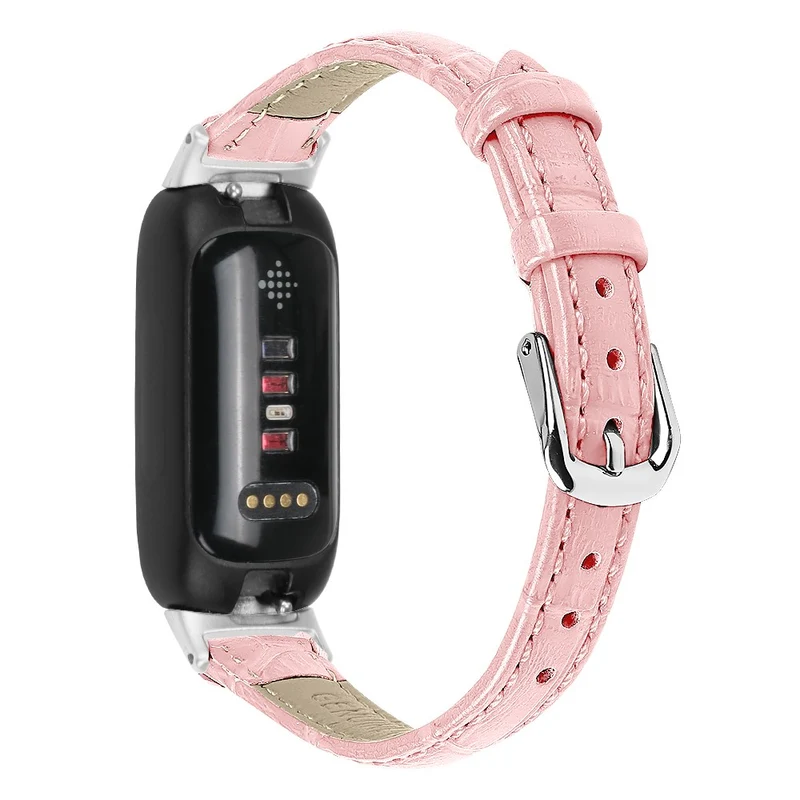 Leather in bamboo grain style strap for Fitbit Inspire 3